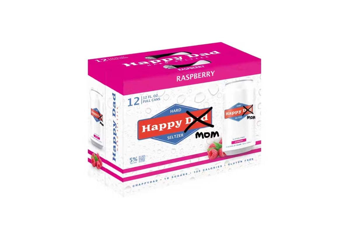 HAPPY DAD HARD SELTZER RASPBERRY 12 PACK (12 x 355ml)