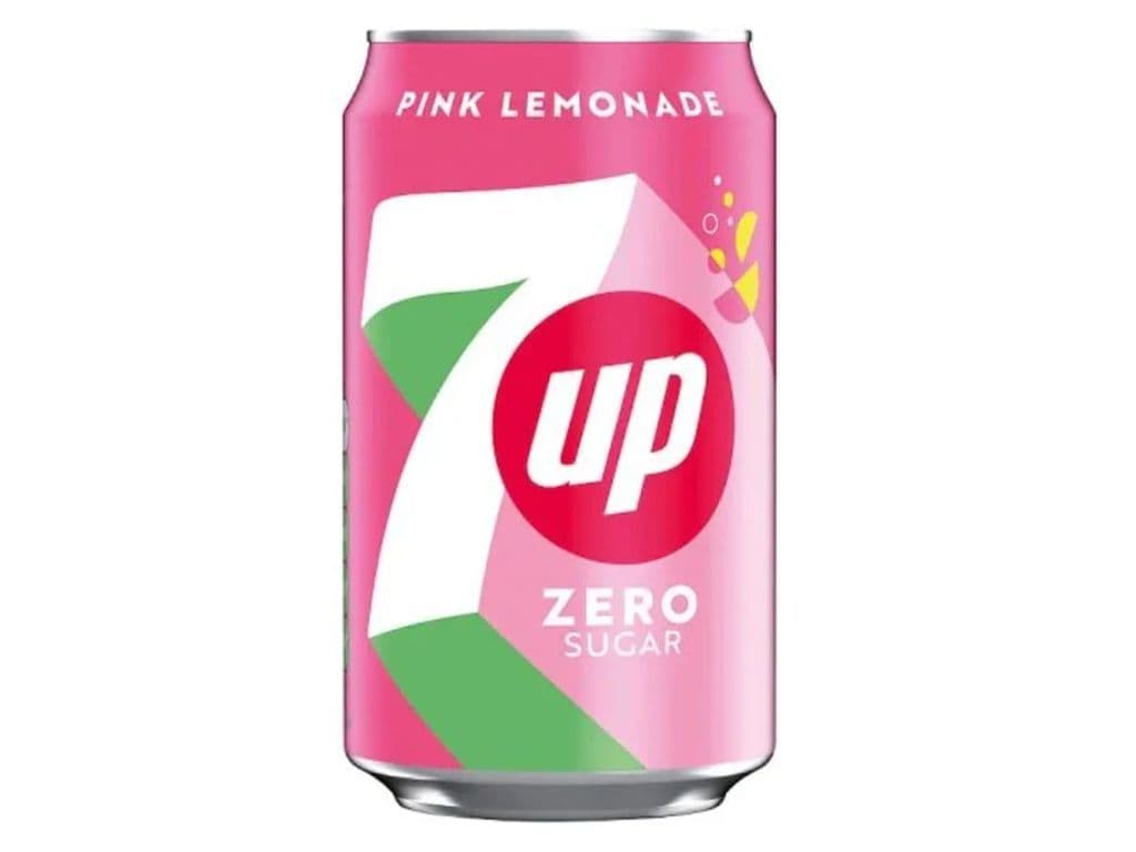7Up Pink Lemonade Zero Sugar Soda UK 330ml Berry Citrus Pop
