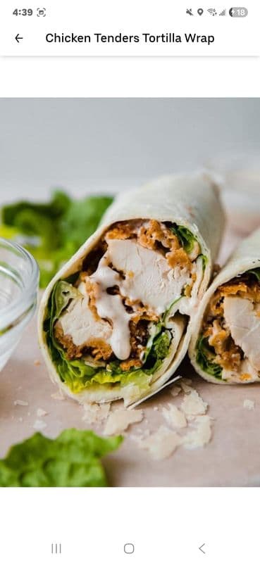 Chicken Tenders Tortilla Wrap
