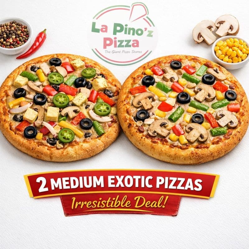 2 Medium Exotic Pizza