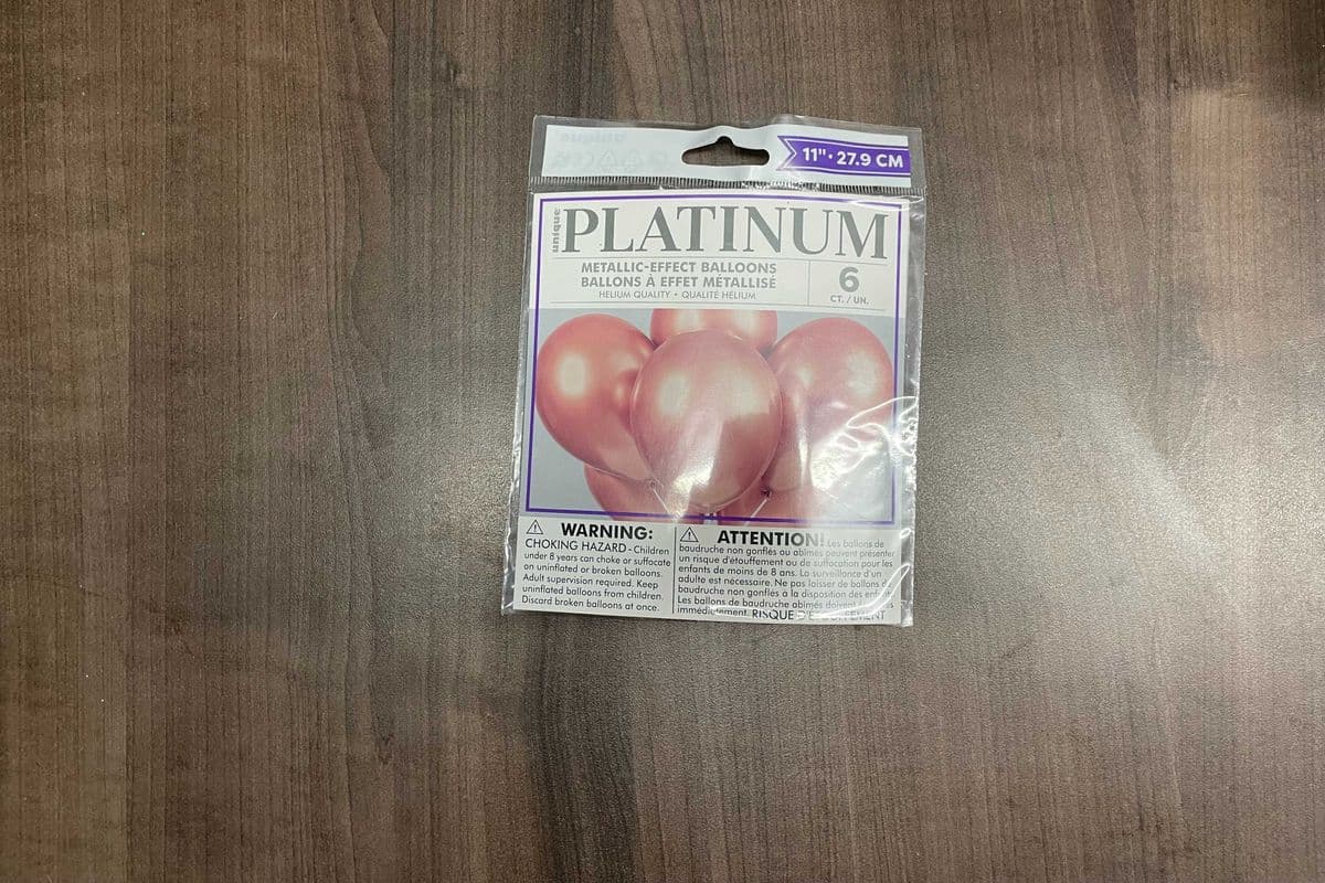 Balloon Latex Rose Gold Platinum Quality 6pk (6 Pack)