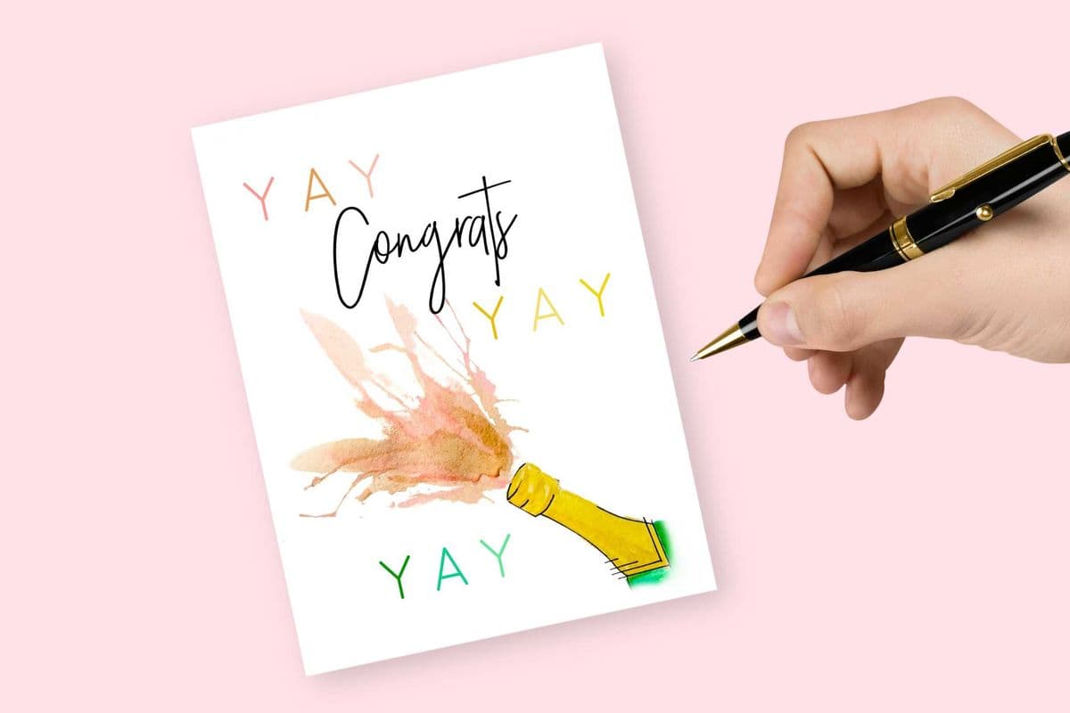 Congrats Card - Champagne