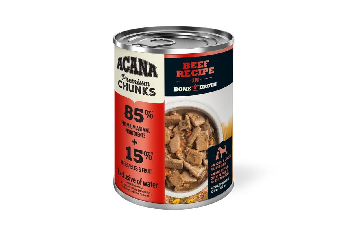ACANA Premium Chunks Beef Recipe in Bone Broth Wet Dog Food (12.8 oz)
