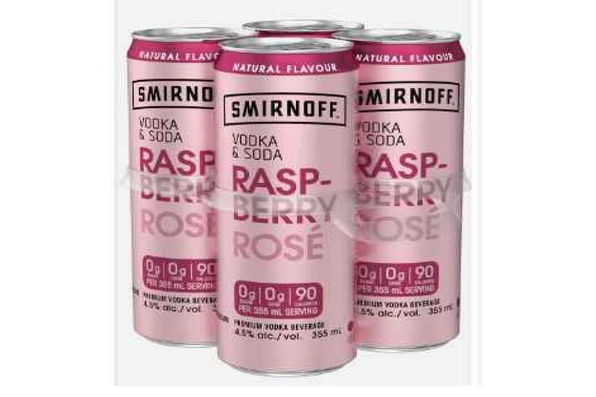 Smirnoff & Soda Raspberry Rose (4 x 355 ml Cans)