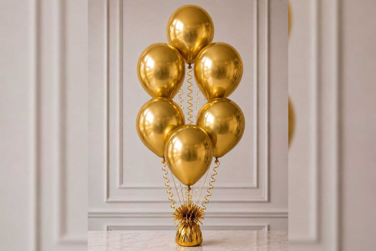 Golden balloon bouquet