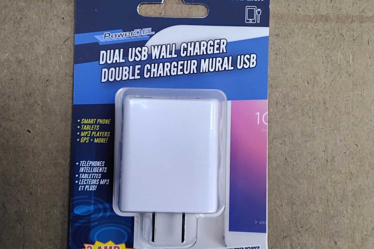 Wellson dual usb wall charger.