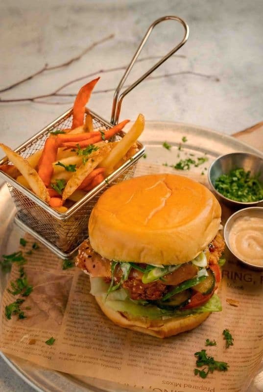 Gochujang Fried Chicken Burger