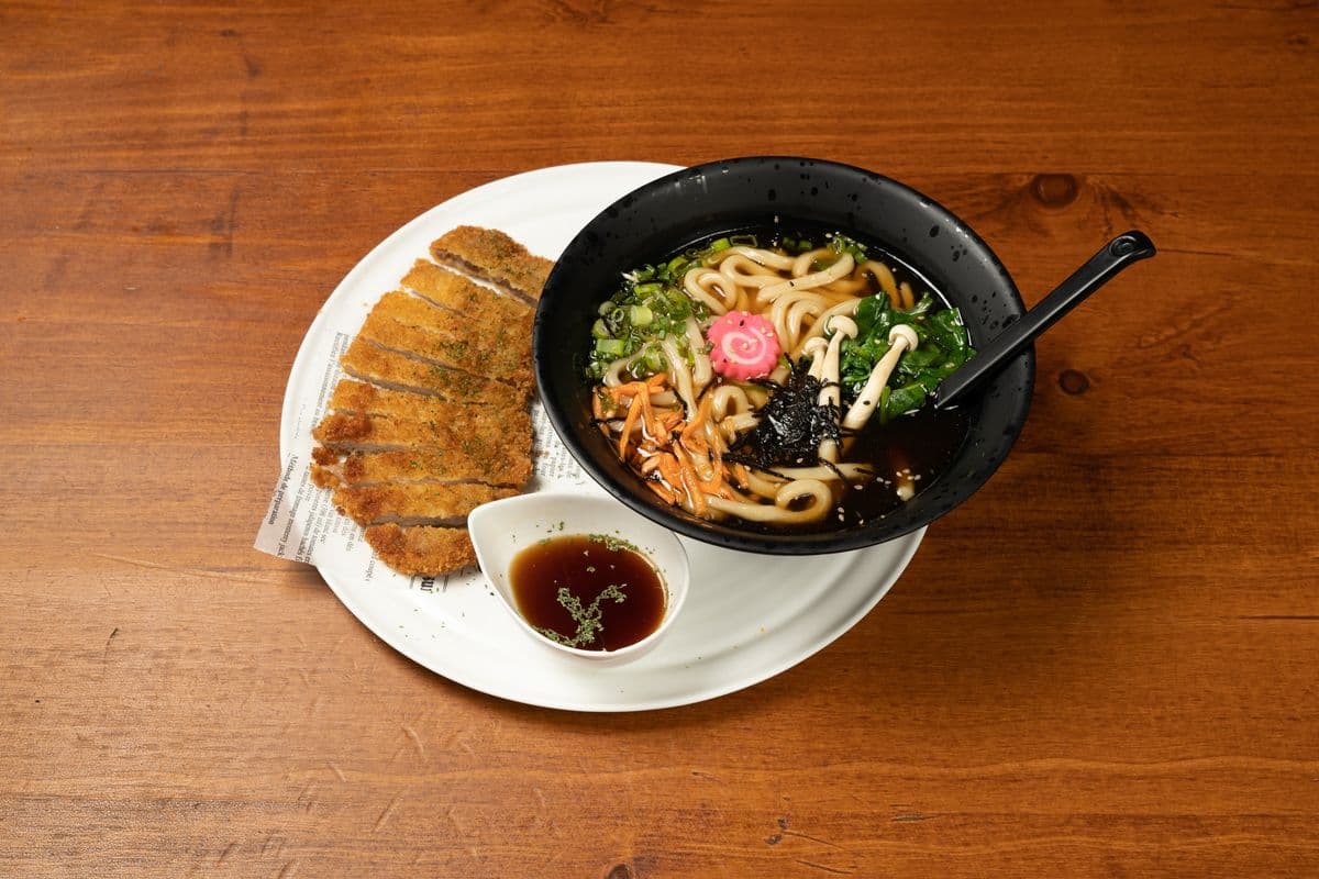 Soupe udon au panko porc côtelette