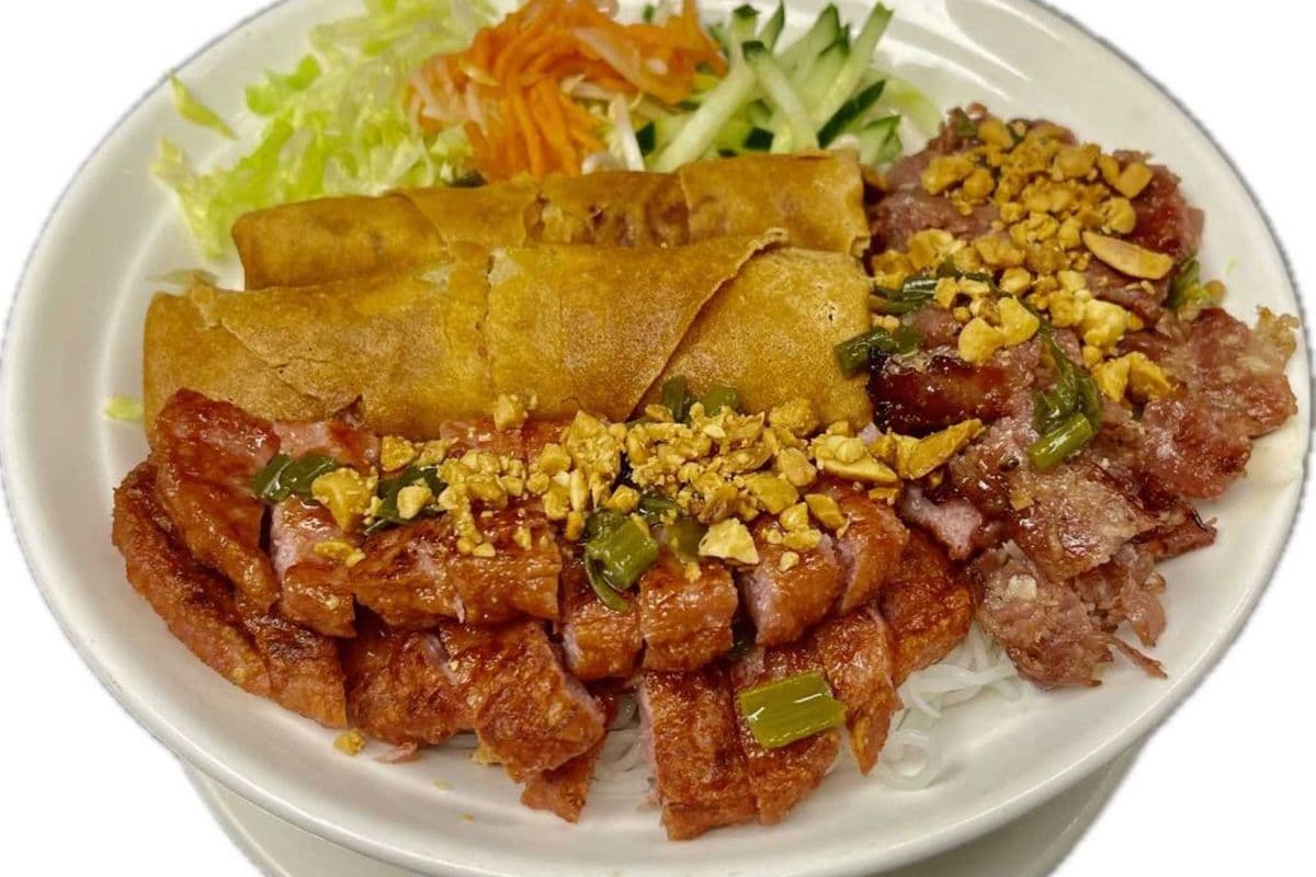 25. Grill Pork, Pork Patty, Spring Roll, and Noodle