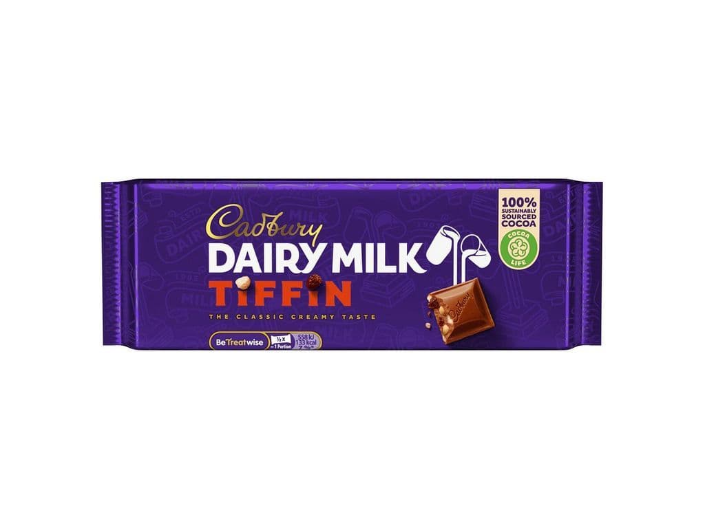 Cadbury Dairy Milk Tiffin Raisin and Biscuit Creamy Irish Chocolate Bar 53g