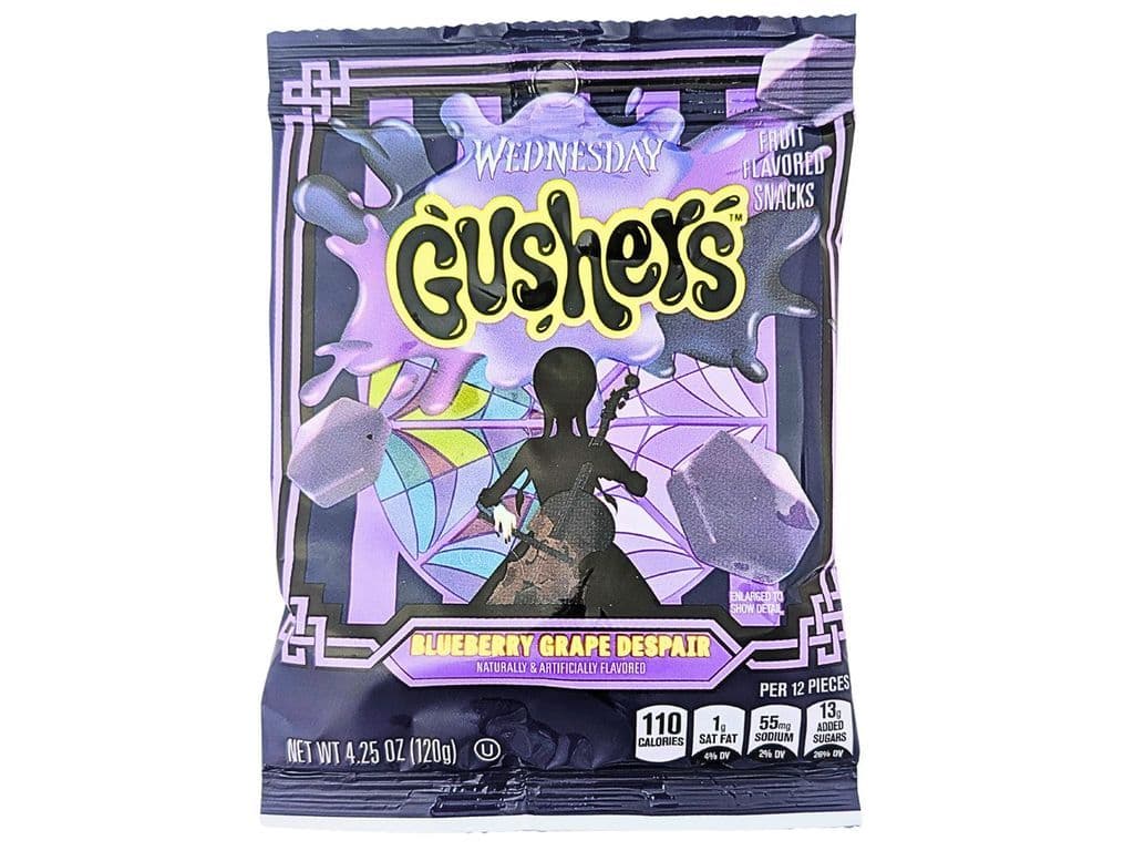 Fruit Gushers Wednesday Blueberry Grape Despair Juice Filled Gummies 120g Candies