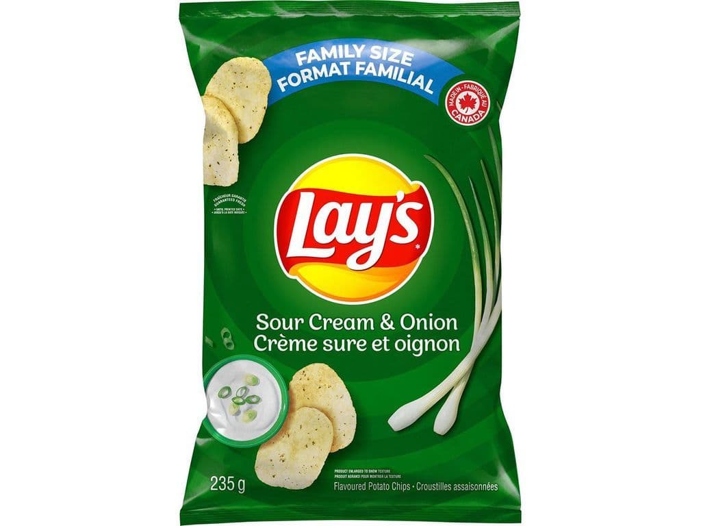Lays Sour Cream and Onion Potato Chips 220g