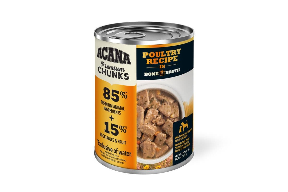 ACANA Premium Chunks Poultry Recipe in Bone Broth Wet Dog Food (12.8 oz)