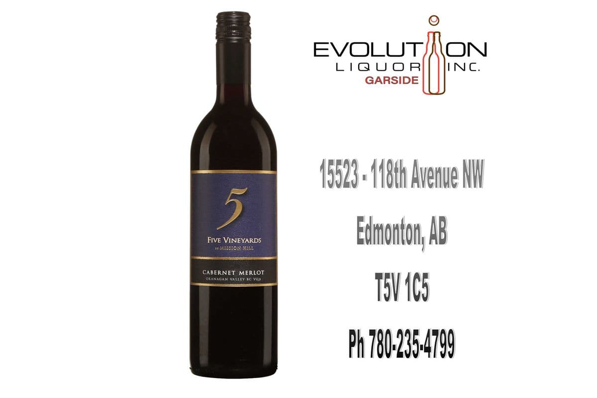 Five Vineyards by Mission Hill Cabernet Merlot VQA (Red) (1 x 750 ml Glass Bottle)