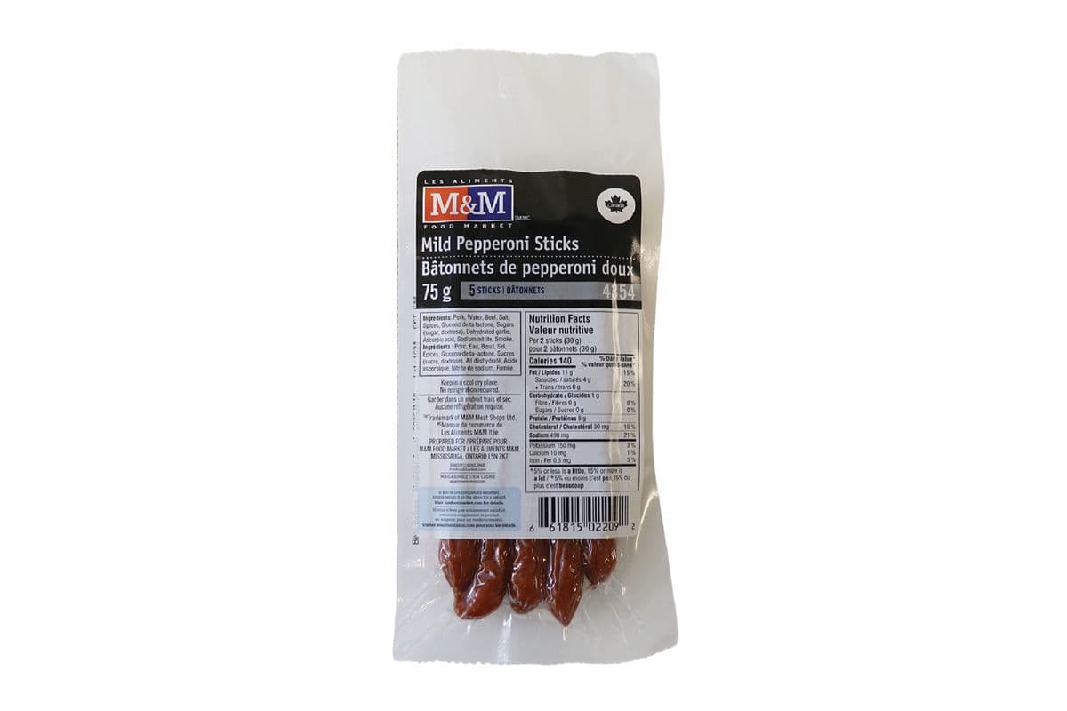 M&M Baton de pepperoni doux 5PK (75g) 77849 / M&M Pepperoni Stick Mild 5PK (75g) 77849