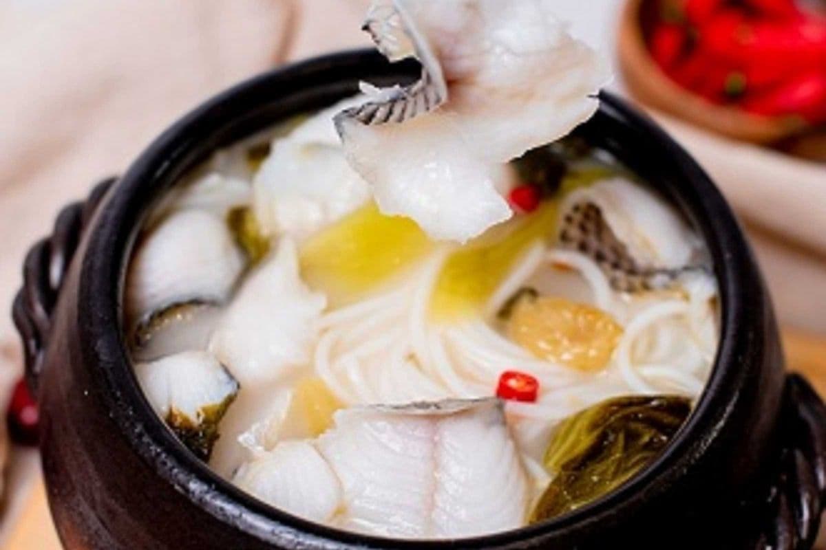 Chinese Sauerkraut Fish Rice Noodle Soup