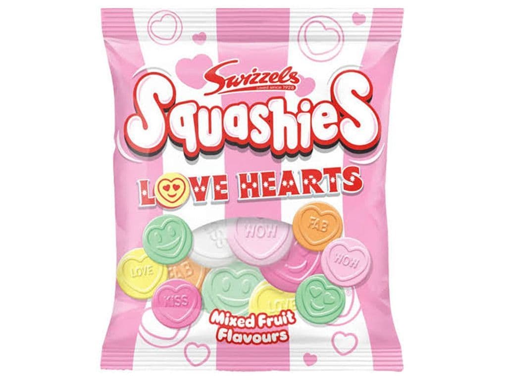 Swizzels Squashies Lovehearts Squishy Gummies UK 120g Candies
