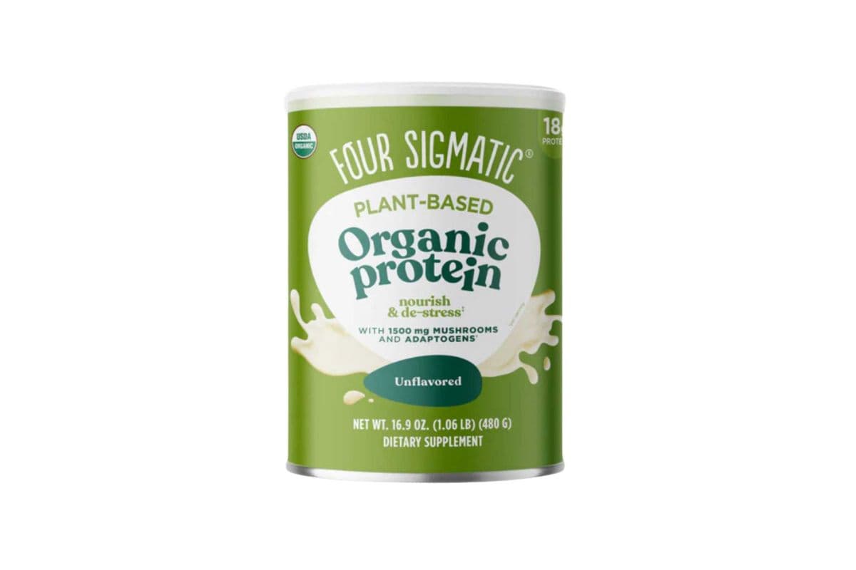 FOUR SIGMATIC PROTEIN POWDER, UNFLAVOURED, 600 G, ORGANIC, VEGAN, WITH MUSHROOMS AND ADAPTOGENS (600 g)