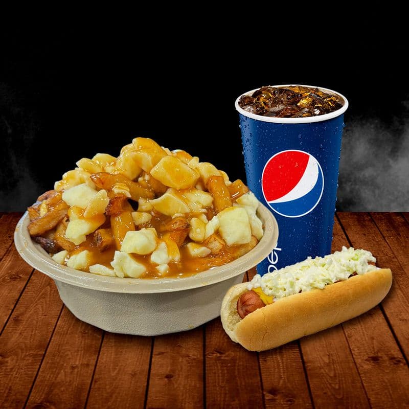 Trio hot dog poutine