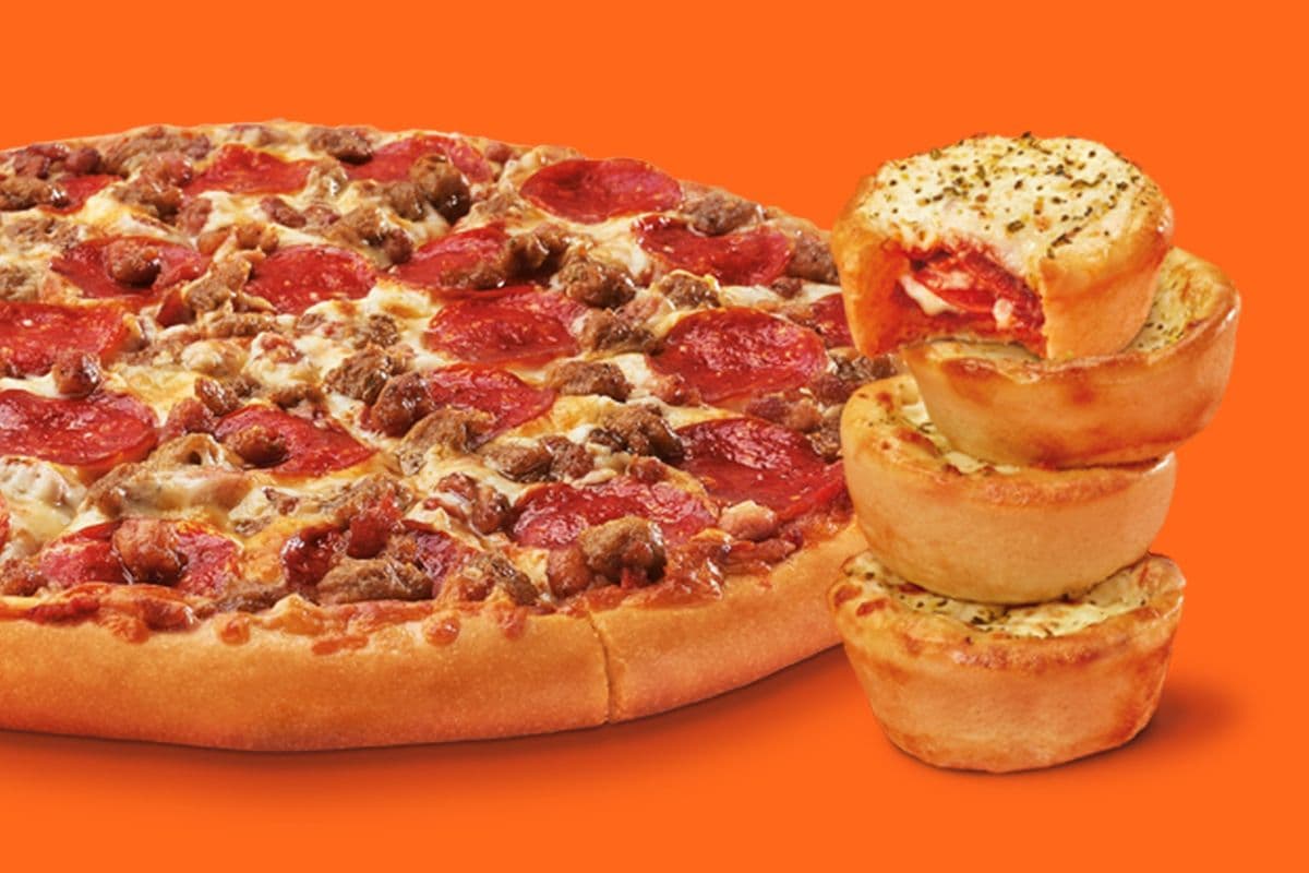 Pepperoni Crazy Puffs & Medium 3 Meat Treat Pizza Bundle