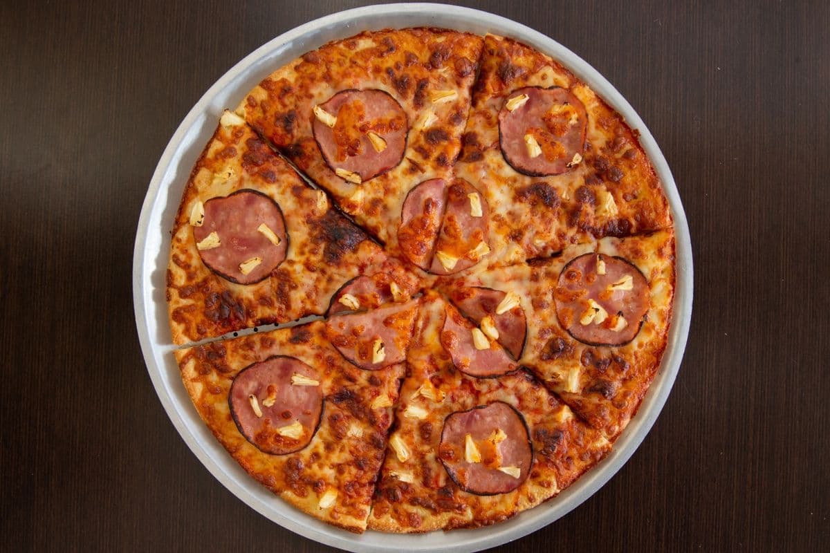 57. 14" Large Hawaiian BBQ Turkey Pizza