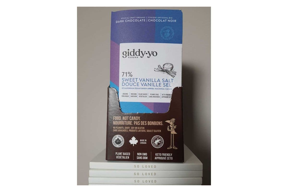 SWEET VANILLA 71% DARK CHOCOLATE, BOX OF 20 x 60g BARS, ORGANIC & VEGAN. FREE OF PEANUTS, DAIRY, GLUTEN, SOY (Box of 20 - 60g bars)