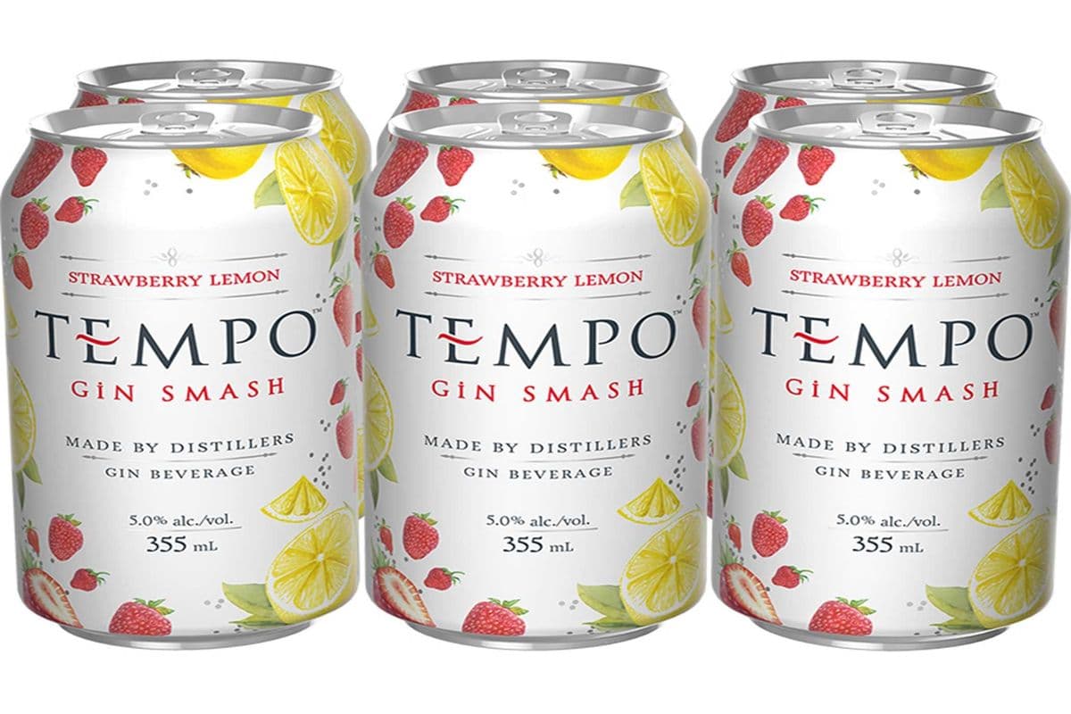 TEMPO GIN SMASH STRAWBERRY LEMON 6 CANS (6 x 355ML)
