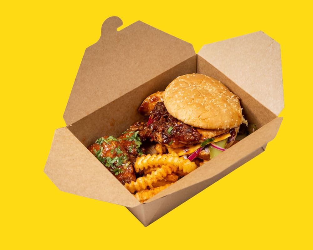 2‑Tenders + Fried Chicken Burger + Fries Combo in Glazed and Confused (garlic soy sauce)
