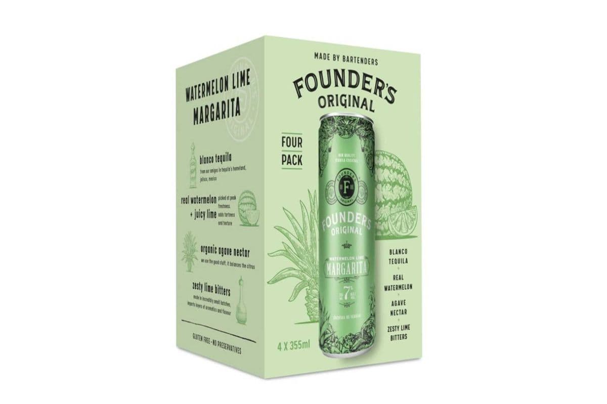 FOUNDER'S WATERMELON LIME TEQUILA MARGARITA 4PK (4 x 355 ML)