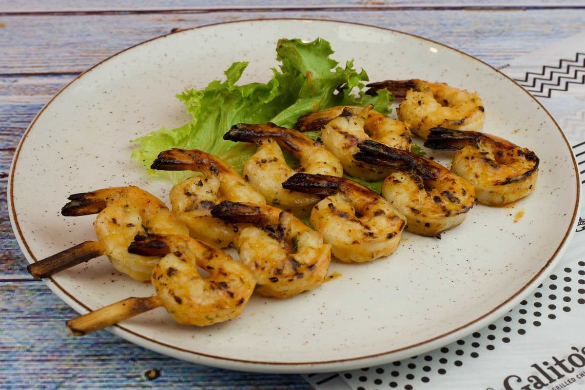 Double Shrimp Skewers with a Two Regular Sides
