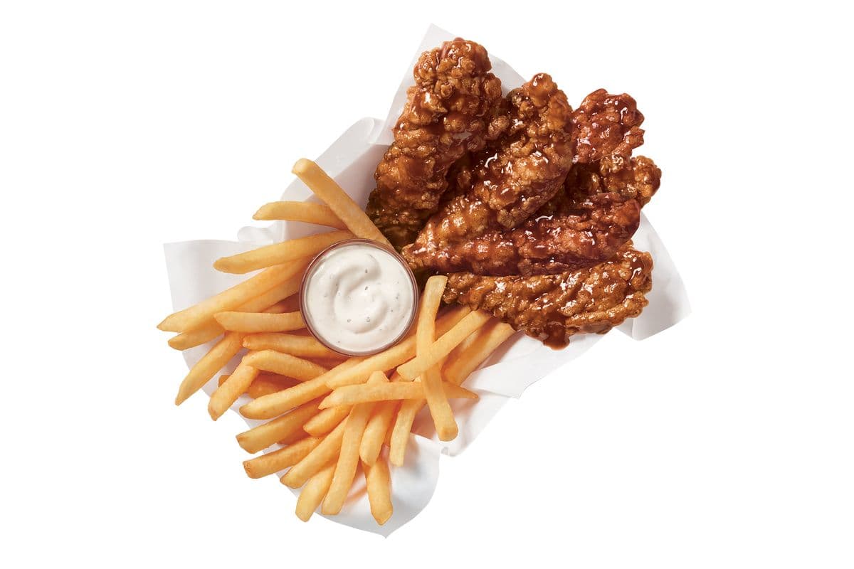 Honey BBQ Glazed Sauced & Tossed Chicken Strip Basket - (6 pcs)
