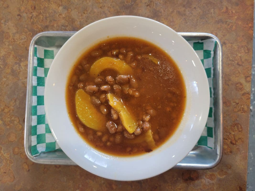 Smoked Beans & Peaches