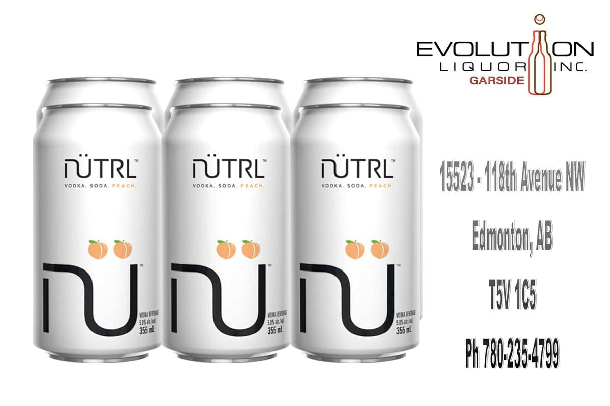 Nutrl Vodka Soda Peach C355-06 (6 x 355ml Can)