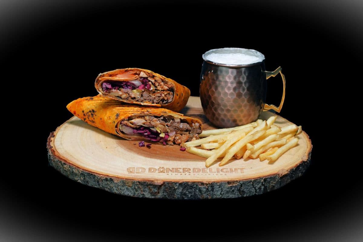 Mixed Doner Wrap (Lavash Bread) - Half Beef Half Chicken
