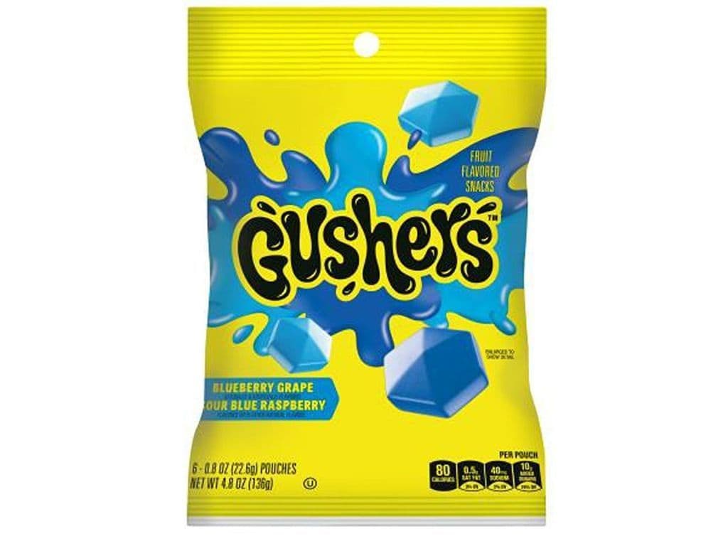 Gushers Blueberry Grape and Sour Blue Raspberry Juice Filled Gummies 120g Gummy Candy