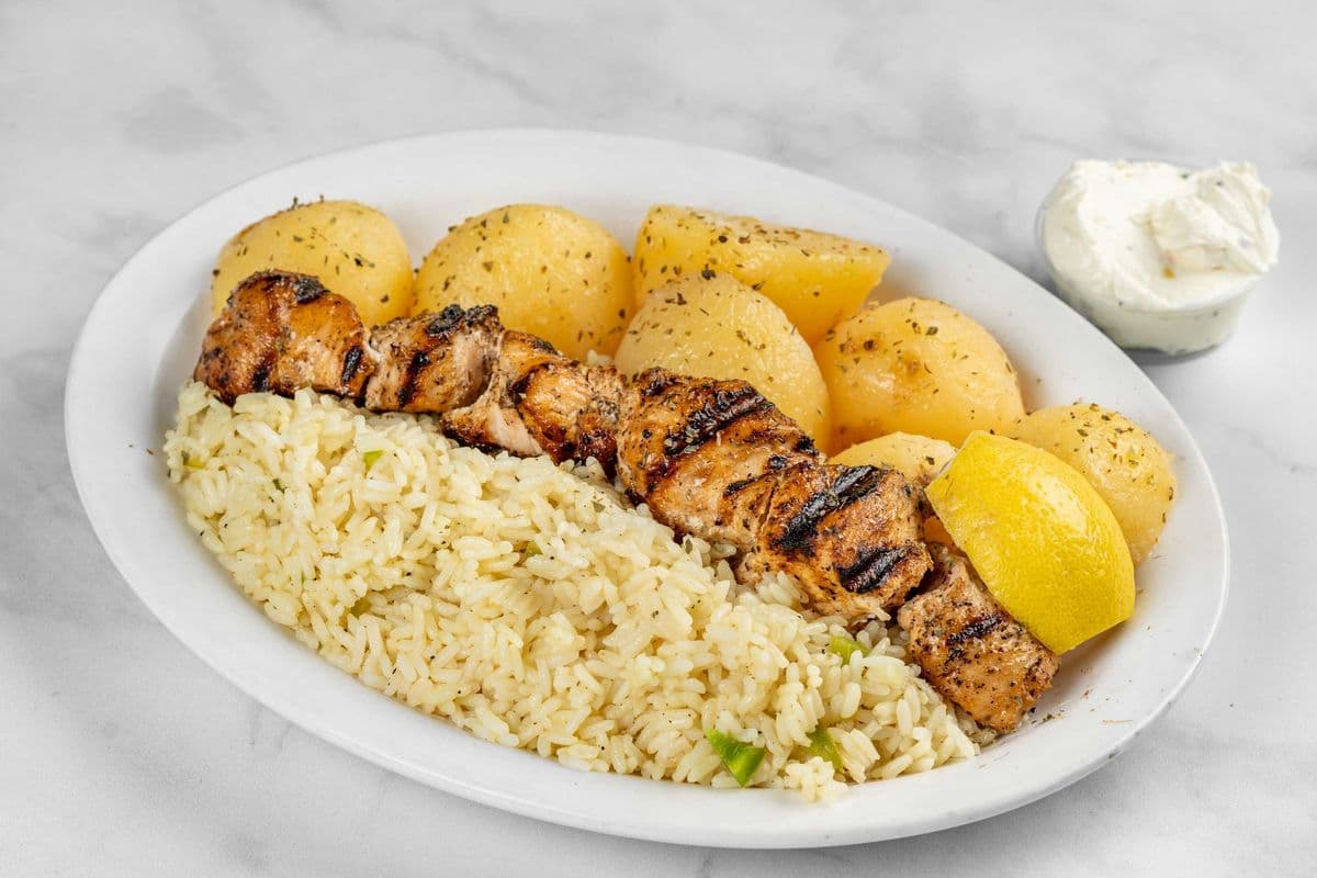 Chicken Souvlaki Dinner