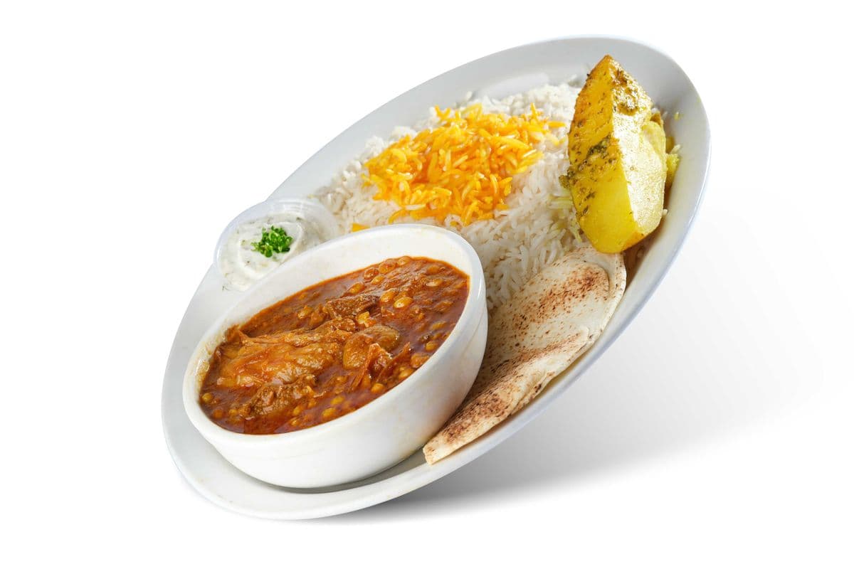 stew and rice (beef and eggplant)