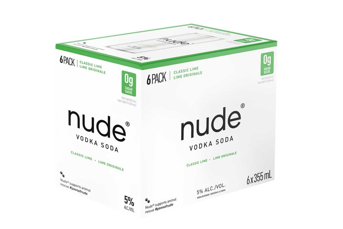 Nude Vodka Soda Classic Lime (6 x 355ml)
