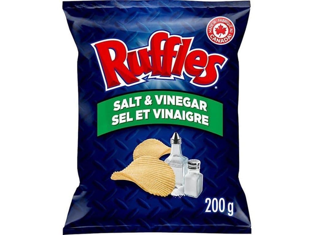 Ruffles Salt and Vinegar Potato Chips 200g Crinkle Cut