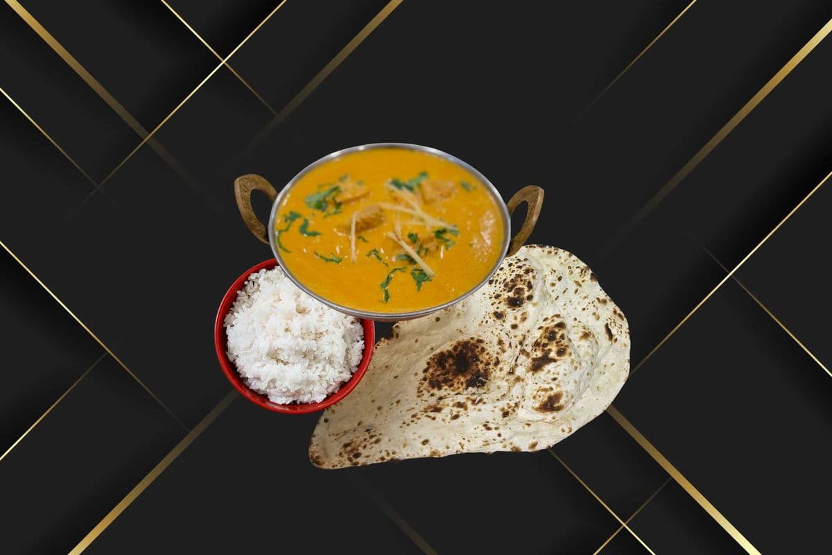 Dahi Chicken with Rice and One Naan