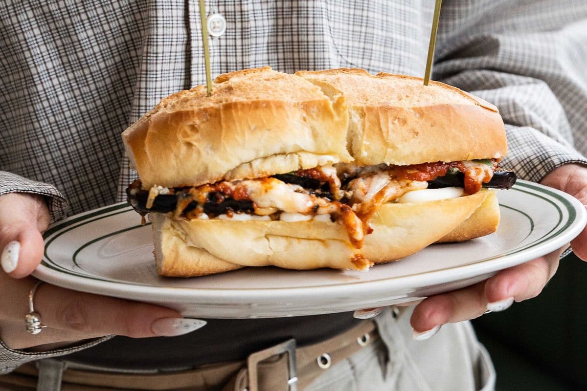 Eggplant Parmesan Sandwich (Vegan)
