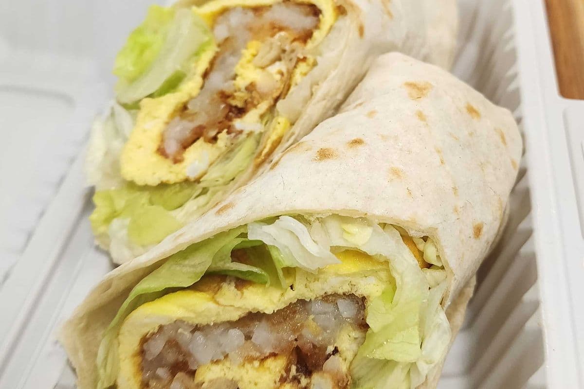 Mu breakfast burrito with home fries