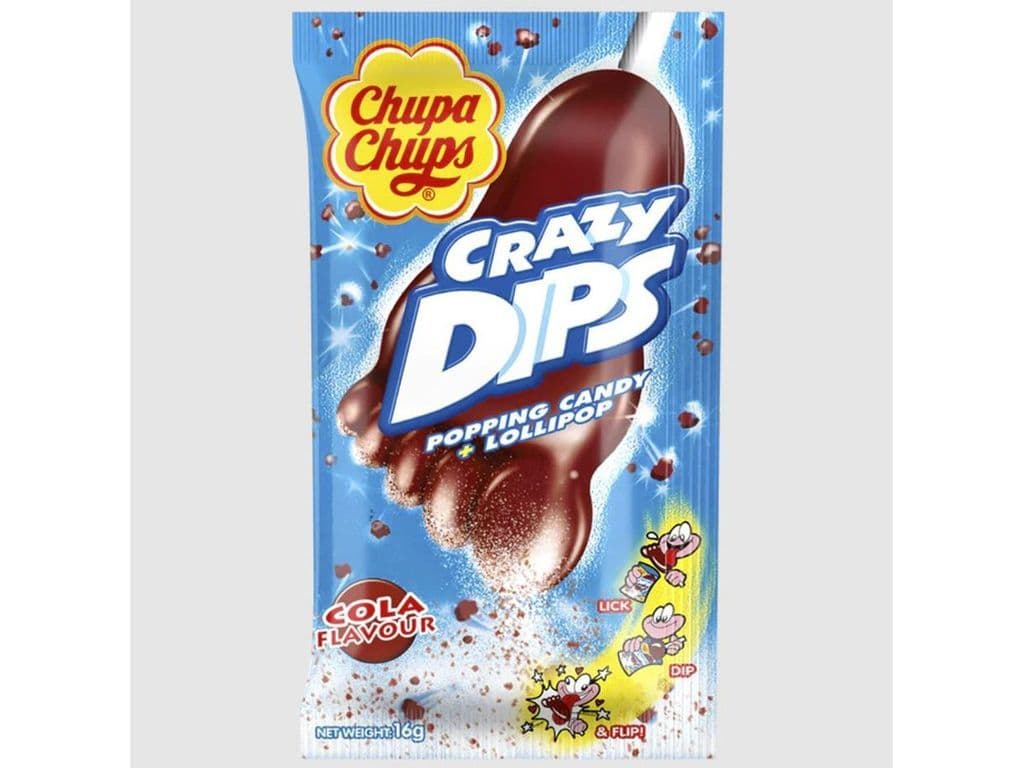 Chupa Chups Crazy Dips Cola Lollipop Hard Candy with Pop Rocks