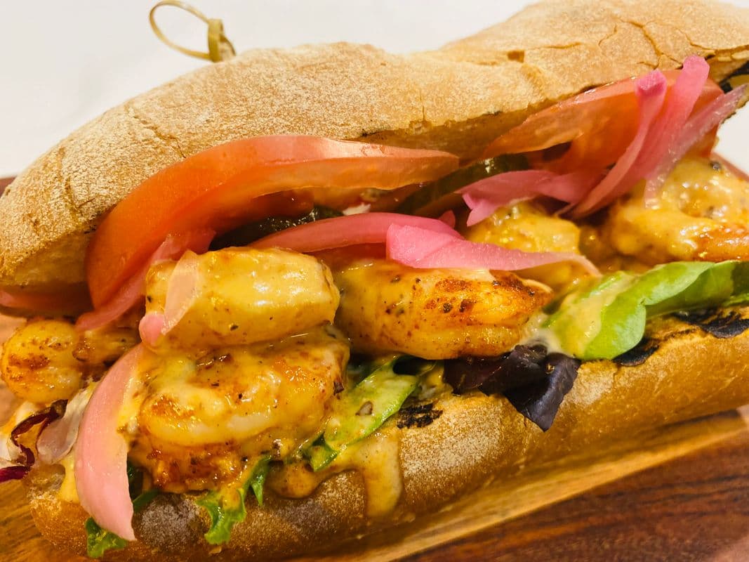 Grilled Shrimp Po-boy Sandwich