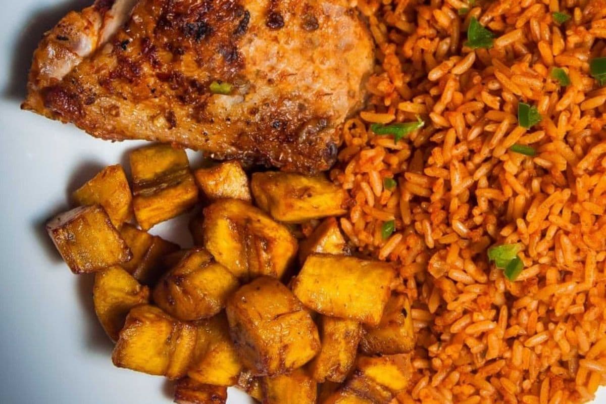 Jollof Rice with Chicken and Plantain