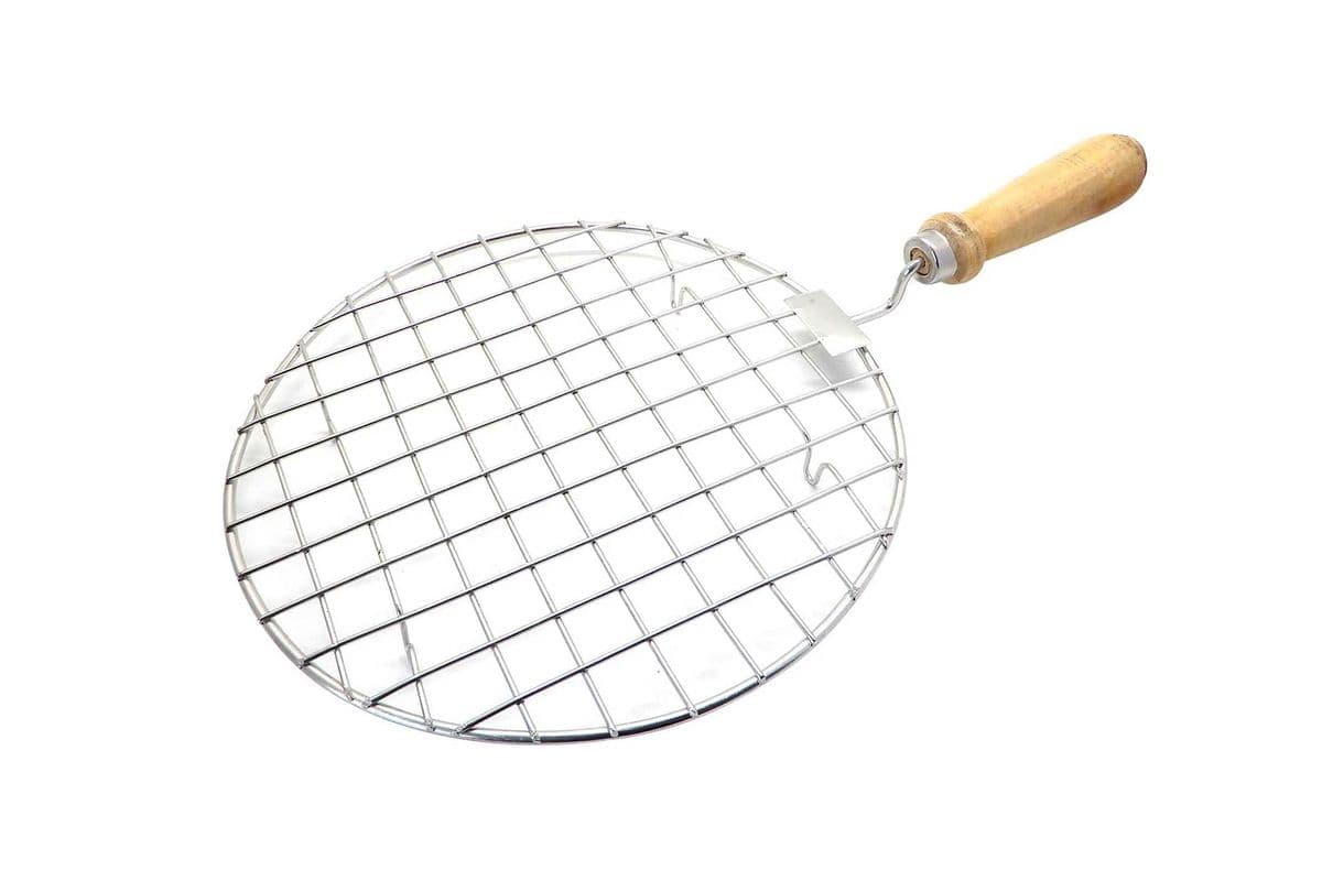 Stainless Steel Chapati Grill with Wooden Handle