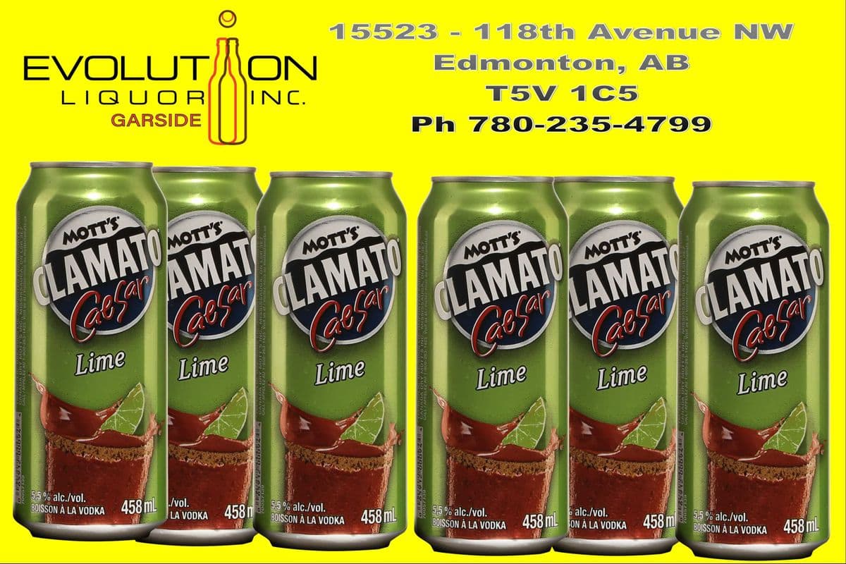 Mott's Clamato Caesar Lime C458-06 (6 x 458 ml Can)