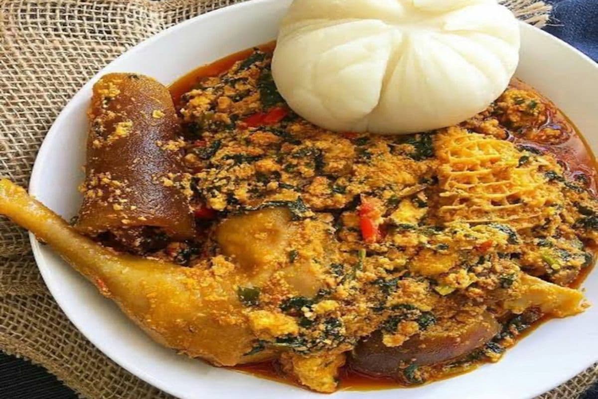 Egusi Soup with Assorted Meat and Swallow