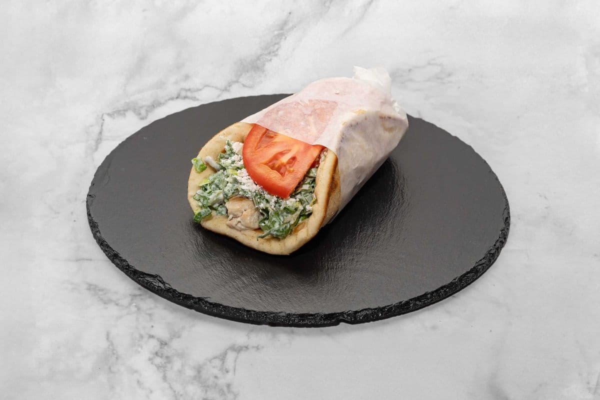 Greek Salad in a Pita with Chicken