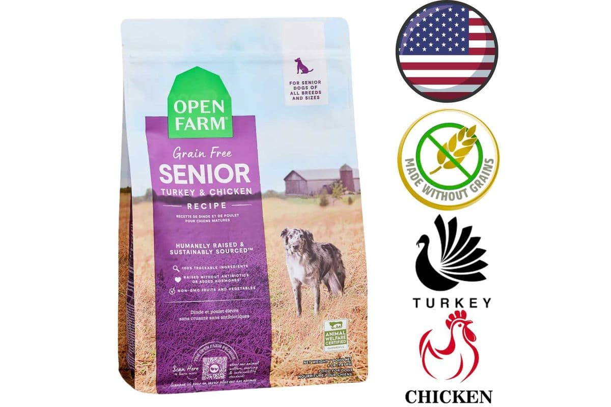 Open Farm - Grain Free Turkey & Chicken Senior Dry Dog Food - 4 lb